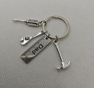 Silver Dad Keychain with Tools